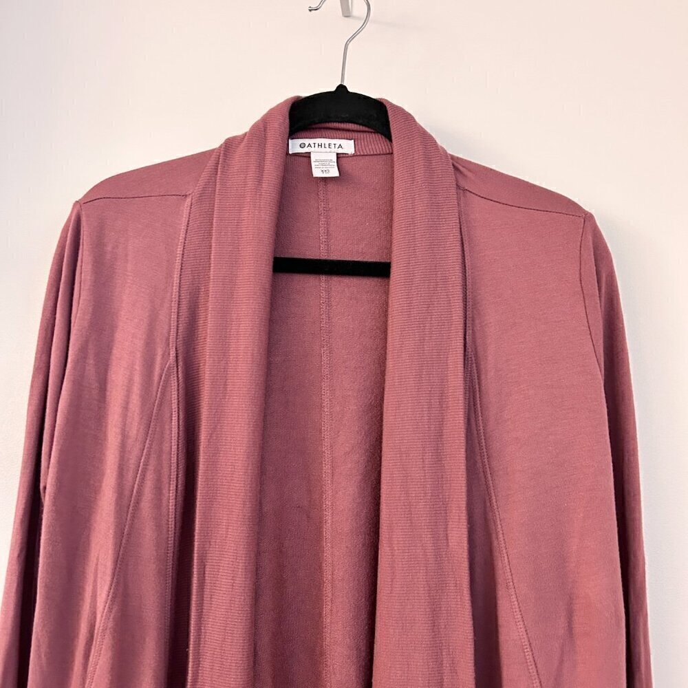Athleta Pranayama Restore Wrap Cardigan in Victorian Berry Size XXS LIKE NEW - Picture 6 of 9